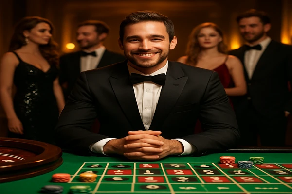 নিয়ন আলোতে সজ্জিত আধুনিক ক্যাসিনো পরিবেশে শোভাময় ও স্টাইলিশ উপস্থাপনা