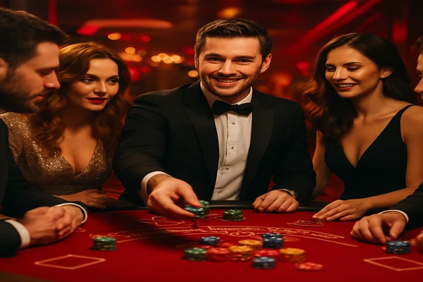 চকচকে গেমিং পরিবেশে এক আত্মবিশ্বাসী ডিলার ব্যবহারকারীদের kb333 অ্যাকাউন্টে নিরাপদে প্রবেশের আহ্বান জানাচ্ছেন।